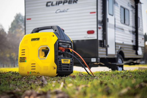 Champion 201183 1850W/2500W Generator Dual Fuel Gas Propane Inverter Low THD CO Shield New - Side View
