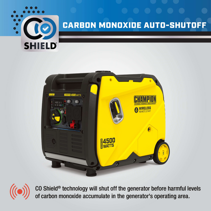 Champion 201184 3500W/4500W Inverter Generator Gas RV and Parallel Ready CO Shield Remote Start New - Close-Up