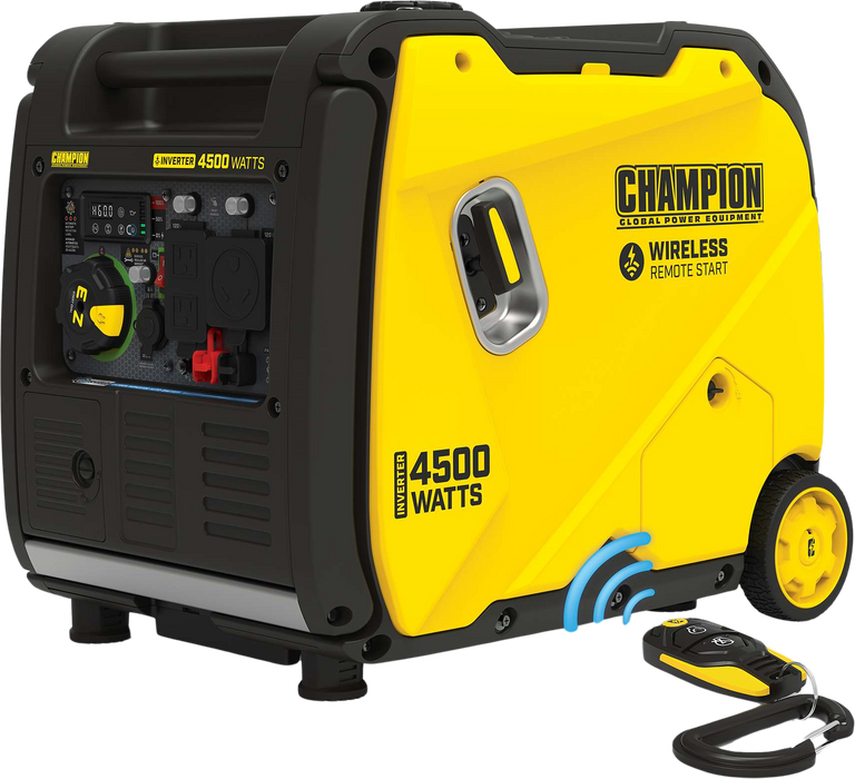 Champion 201184 3500W/4500W Inverter Generator Gas RV and Parallel Ready CO Shield Remote Start New - Side View