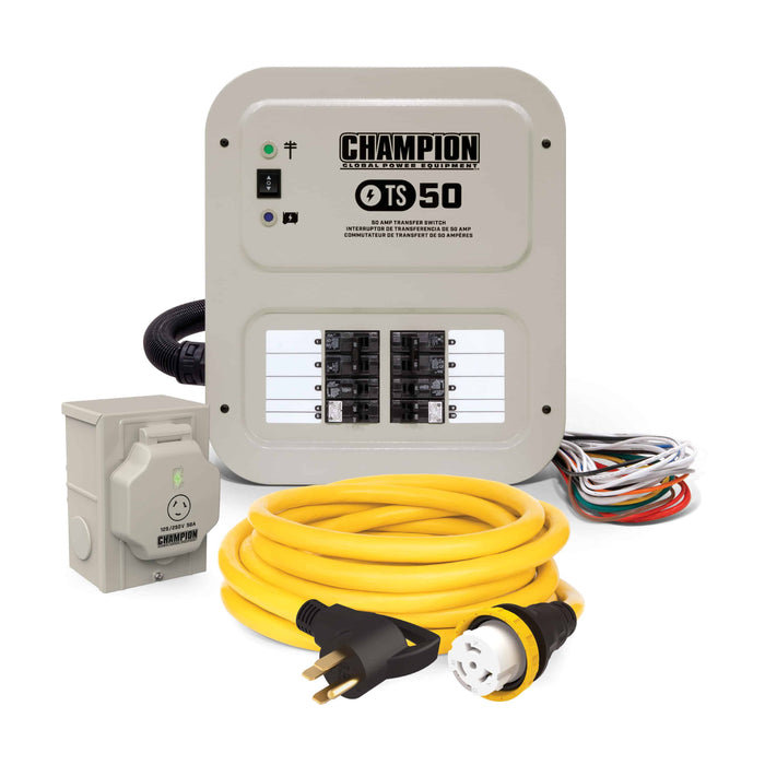 Champion 201193 Manual Transfer Switch 50 AMP CORD INLET BOX