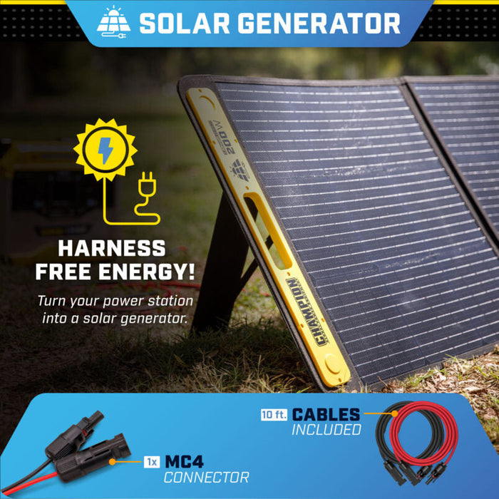 Champion 201247 Solar Panel 200W Foldable Monocrystalline Cells New - Dimensions