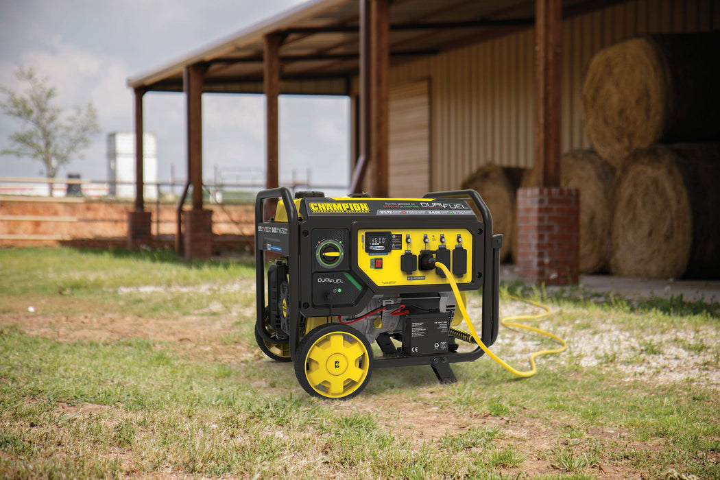 Champion 201281 7500W/9375W Generator Dual Fuel Gas Propane CO Shield Electric Start New - Side View