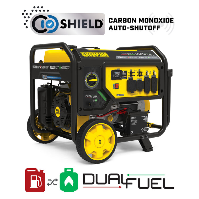 Champion 201302 9200 Watt DUAL FUEL w/Electric Start