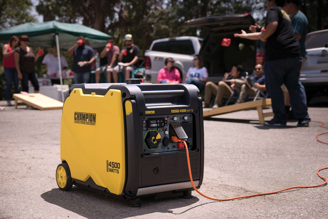 Champion 201318 3500W/4500W Generator Gas Inverter Low THD CO Shield New - Side View