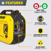 Champion 201323 1850W/2500W Generator Inverter Dual Fuel Gas Propane with CO Shield New - Dimensions