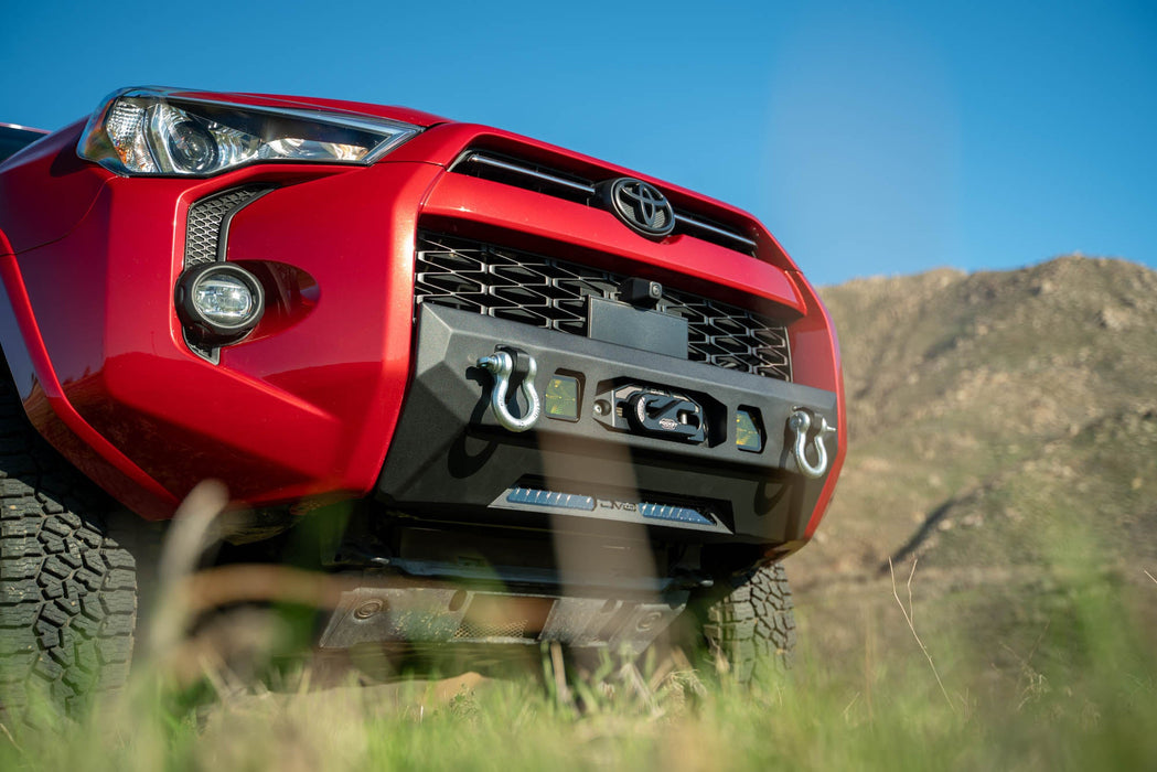 DV8 Offroad 2014-2024 Toyota 4Runner Centric Series Winch Front Bumper – installed on vehicle, image 10 of 16