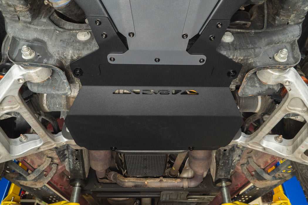 DV8 Offroad 2015-2020 Ford F-150 & Raptor Front Differential Skid Plate – installed on vehicle, image 5 of 13