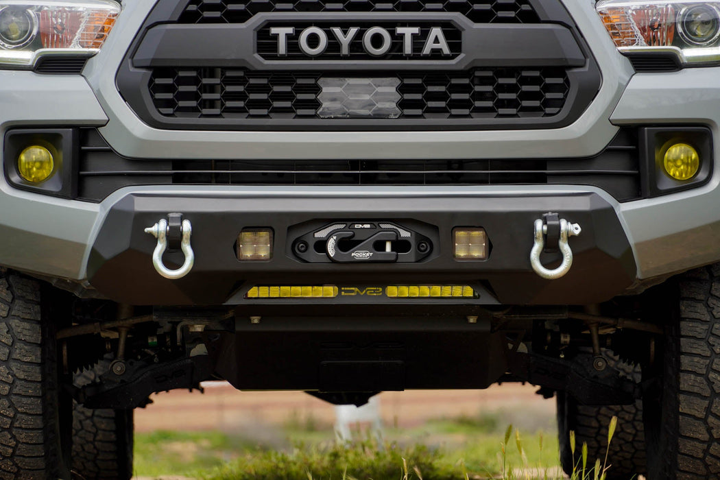 DV8 Offroad 2016-2023 Toyota Tacoma Centric Winch Front Bumper – installed on vehicle, image 4 of 12