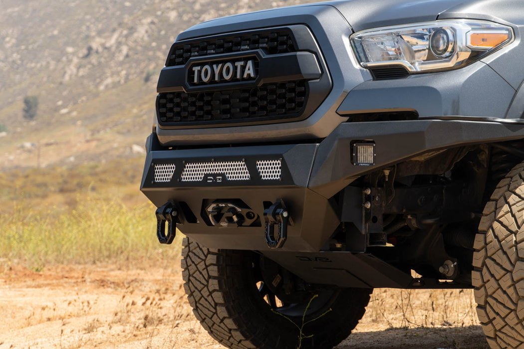 DV8 Offroad 2016-2023 Toyota Tacoma MTO Series Winch Front Bumper – installed on vehicle, image 10 of 19