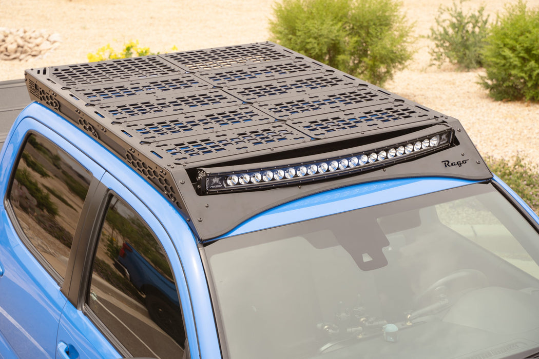 Rago Fabrication 2016-2023 Toyota Tacoma Roof Rack With Light Pocket – installed on vehicle, image 14 of 16