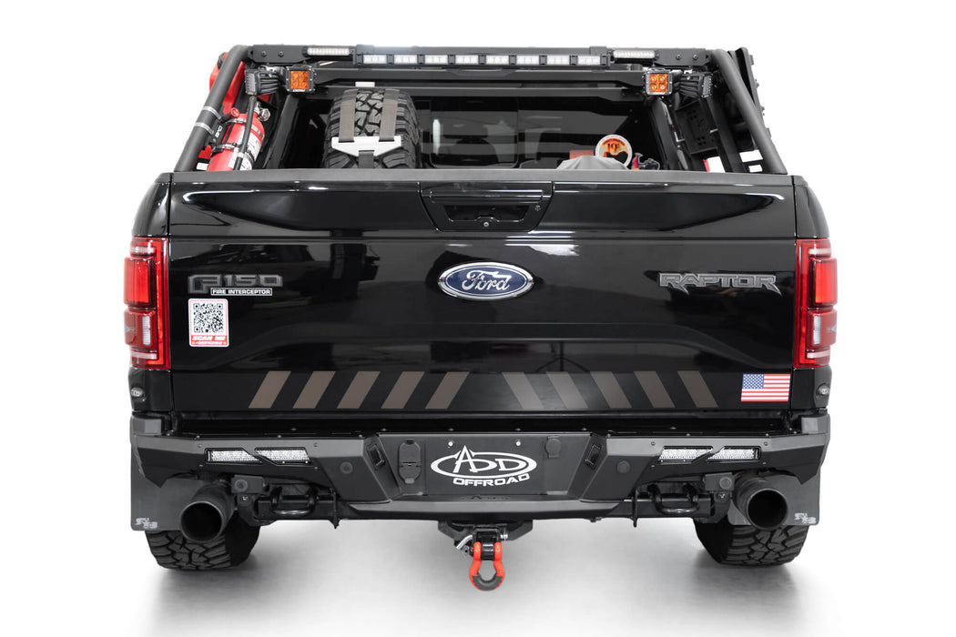 Addictive Desert Designs 2017-2020 Ford F-150 Raptor Phantom Rear Bumper – installed on vehicle, image 2 of 14