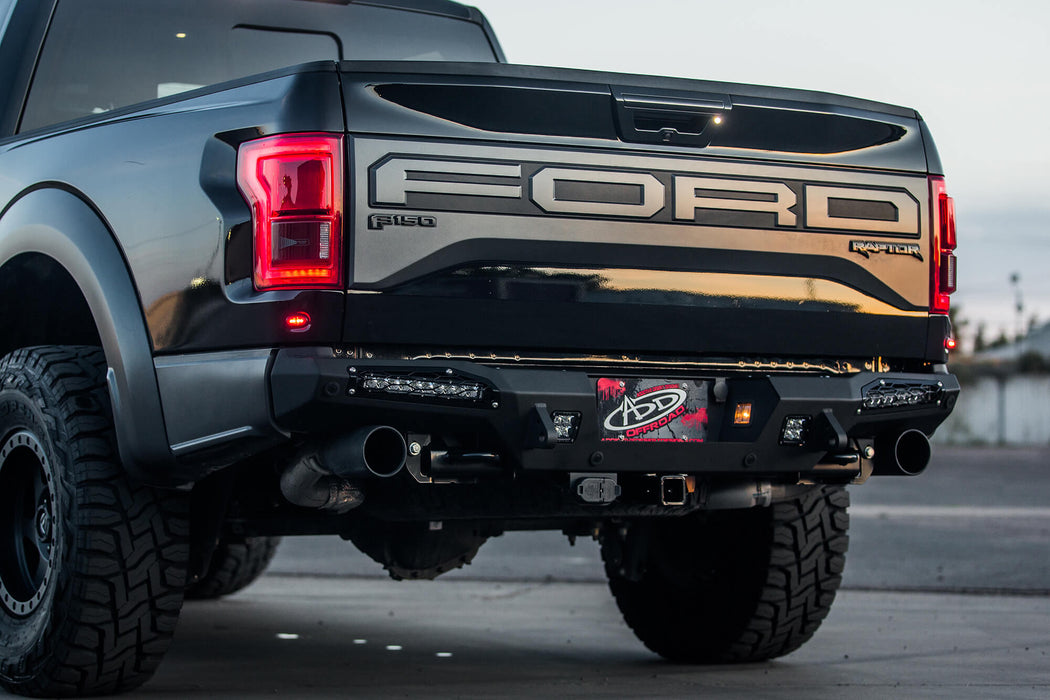 Addictive Desert Designs 2017-2020 Ford Raptor HoneyBadger Rear Bumper (10" Lights) – image 2 of 12