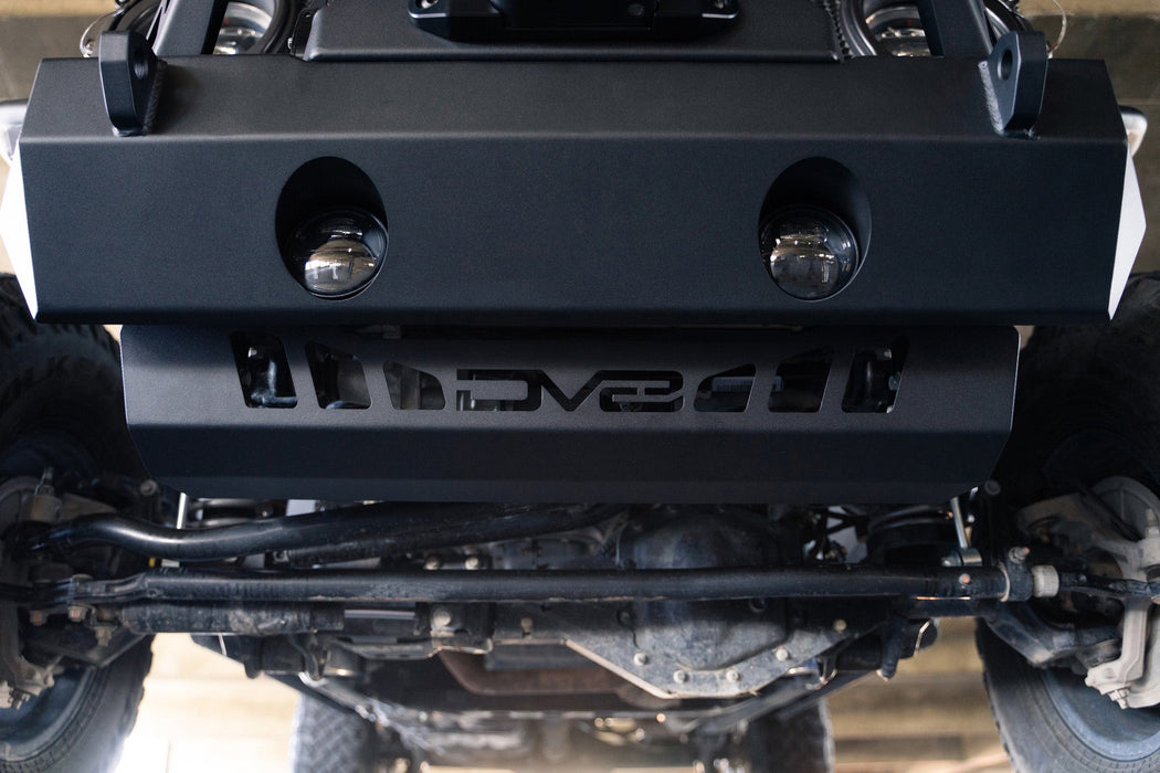 DV8 Offroad 2018-2026 Jeep JL & JT Sway Bar Disconnect Skid Plate – installed on vehicle, image 8 of 20