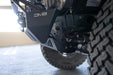 DV8 Offroad 2018-2026 Jeep JL & JT Sway Bar Disconnect Skid Plate – installed on vehicle, image 12 of 20