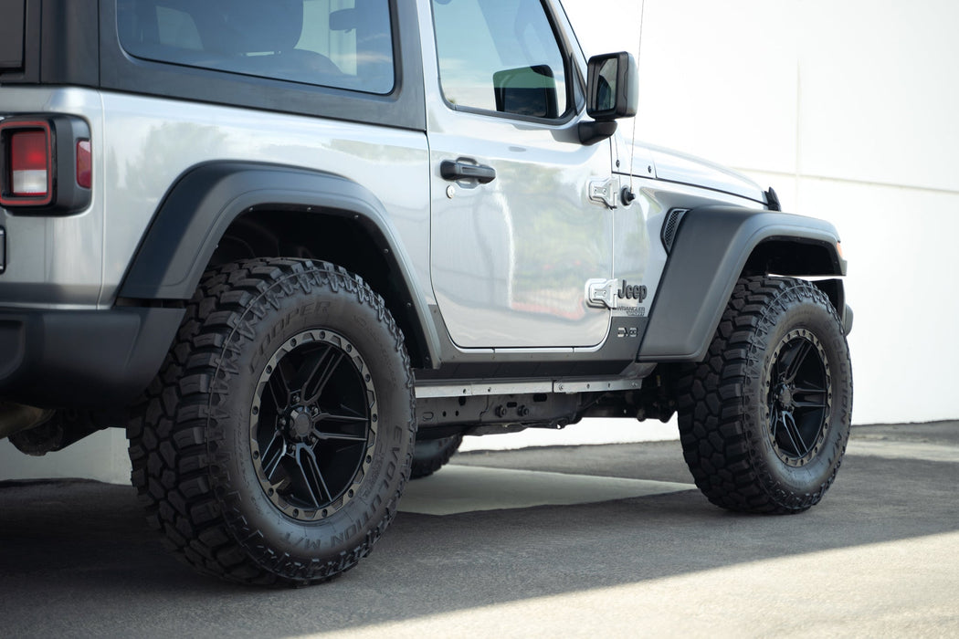 DV8 Offroad 2018-2026 Jeep Wrangler JL 2-Door Rock Skins – installed on vehicle, image 4 of 15