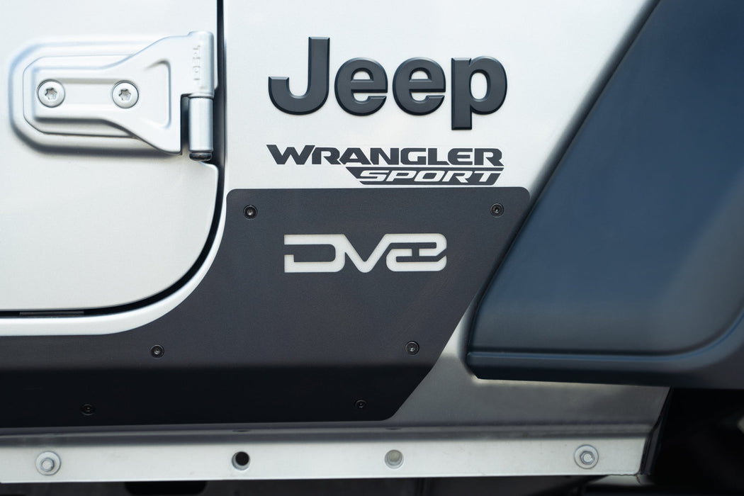 DV8 Offroad 2018-2026 Jeep Wrangler JL 2-Door Rock Skins – installed on vehicle, image 8 of 15