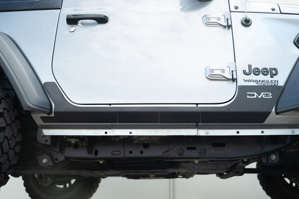 DV8 Offroad 2018-2026 Jeep Wrangler JL 2-Door Rock Skins – installed on vehicle, image 10 of 15