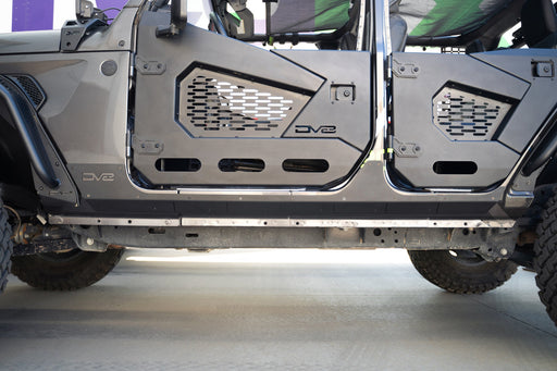 DV8 Offroad 2018-2026 Jeep Wrangler JL 4-Door Rock Skins – installed on vehicle, image 2 of 16