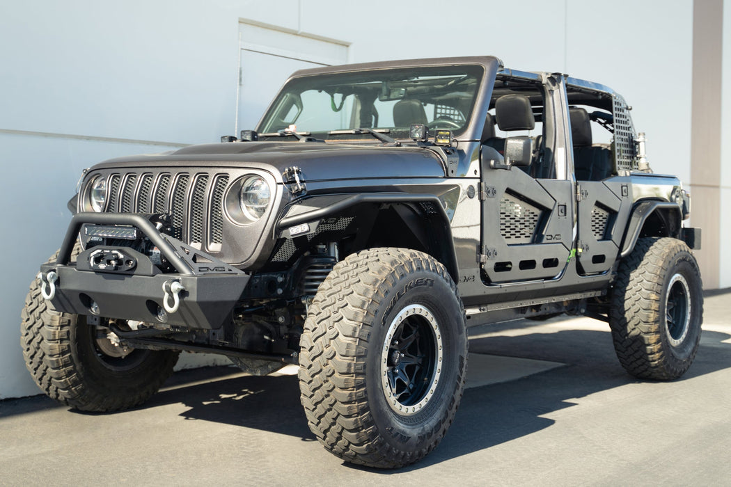 DV8 Offroad 2018-2026 Jeep Wrangler JL 4-Door Rock Skins – installed on vehicle, image 6 of 16