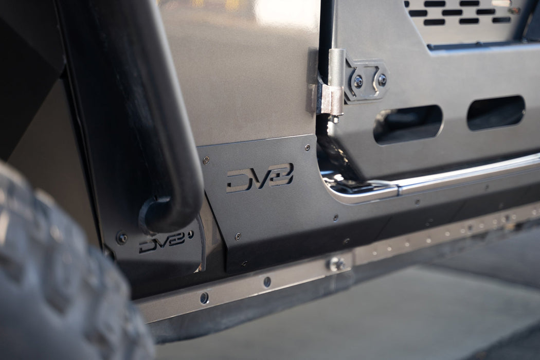 DV8 Offroad 2018-2026 Jeep Wrangler JL 4-Door Rock Skins – installed on vehicle, image 9 of 16