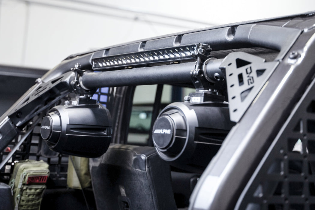 DV8 Offroad 2018-2026 Jeep Wrangler JL Rear Speaker & Light Bar Mount – installed on vehicle, image 5 of 15