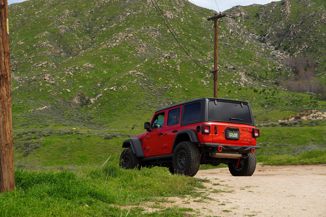 DV8 Offroad 2018-2026 Jeep Wrangler JL Spare Tire Delete – installed on vehicle, image 7 of 12