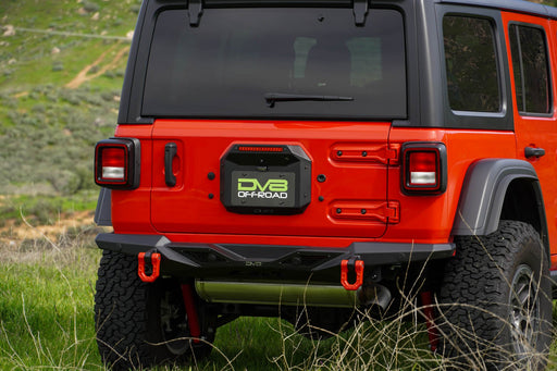 DV8 Offroad 2018-2026 Jeep Wrangler JL Spare Tire Delete – installed on vehicle, image 2 of 12