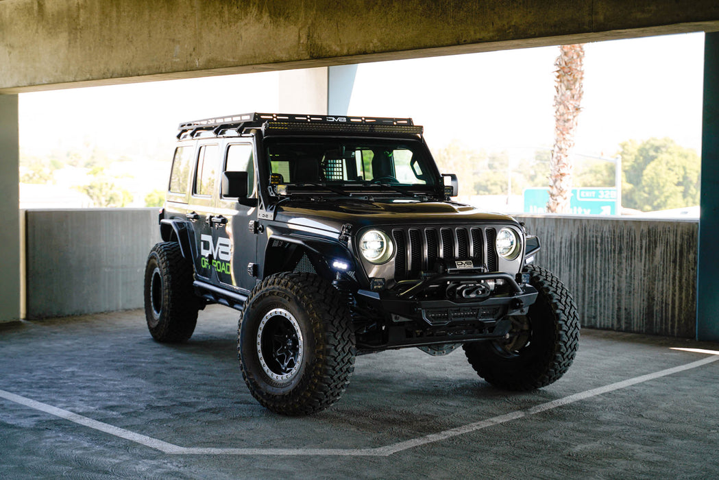 DV8 Offroad 2018-2026 Jeep Wrangler JL & Gladiator JT 50-Inch Light Bar Mount – installed on vehicle, image 2 of 15