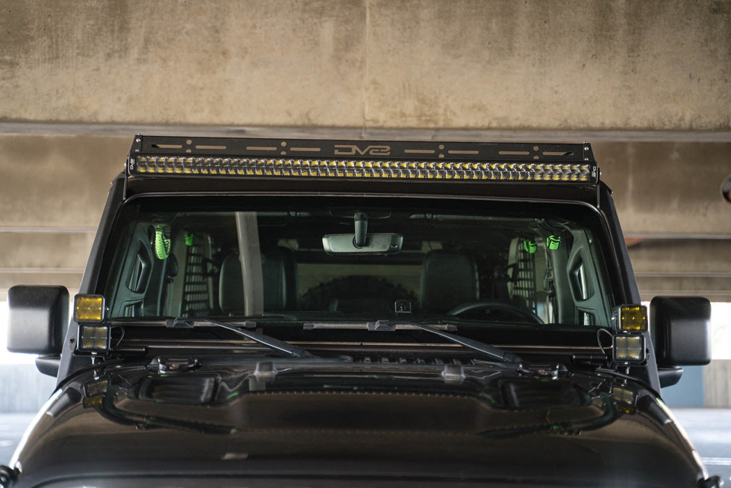 DV8 Offroad 2018-2026 Jeep Wrangler JL & Gladiator JT 50-Inch Light Bar Mount – installed on vehicle, image 7 of 15