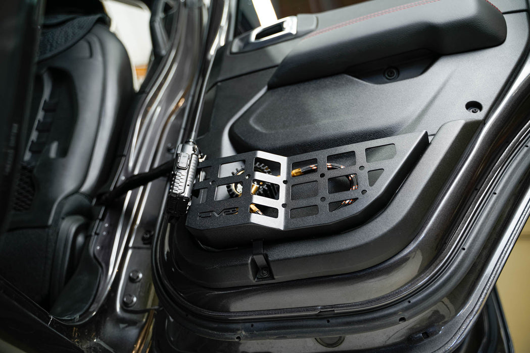 DV8 Offroad 2018-2026 Jeep Wrangler JL & Gladiator JT Rear Door Pocket Molle Panels – installed on vehicle, image 3 of 12