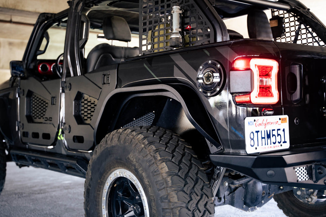 DV8 Offroad 2018-2026 Jeep Wrangler JL Slim Fender Flares – installed on vehicle, image 5 of 20
