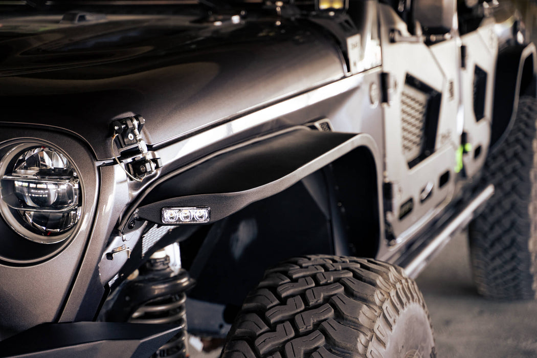 DV8 Offroad 2018-2026 Jeep Wrangler JL Slim Fender Flares – installed on vehicle, image 2 of 20