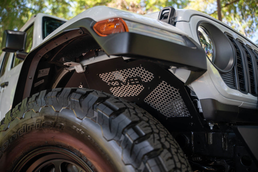 DV8 Offroad 2018-2025 Jeep Wrangler JL & Gladiator JT Front Inner Fenders – installed on vehicle, image 18 of 20