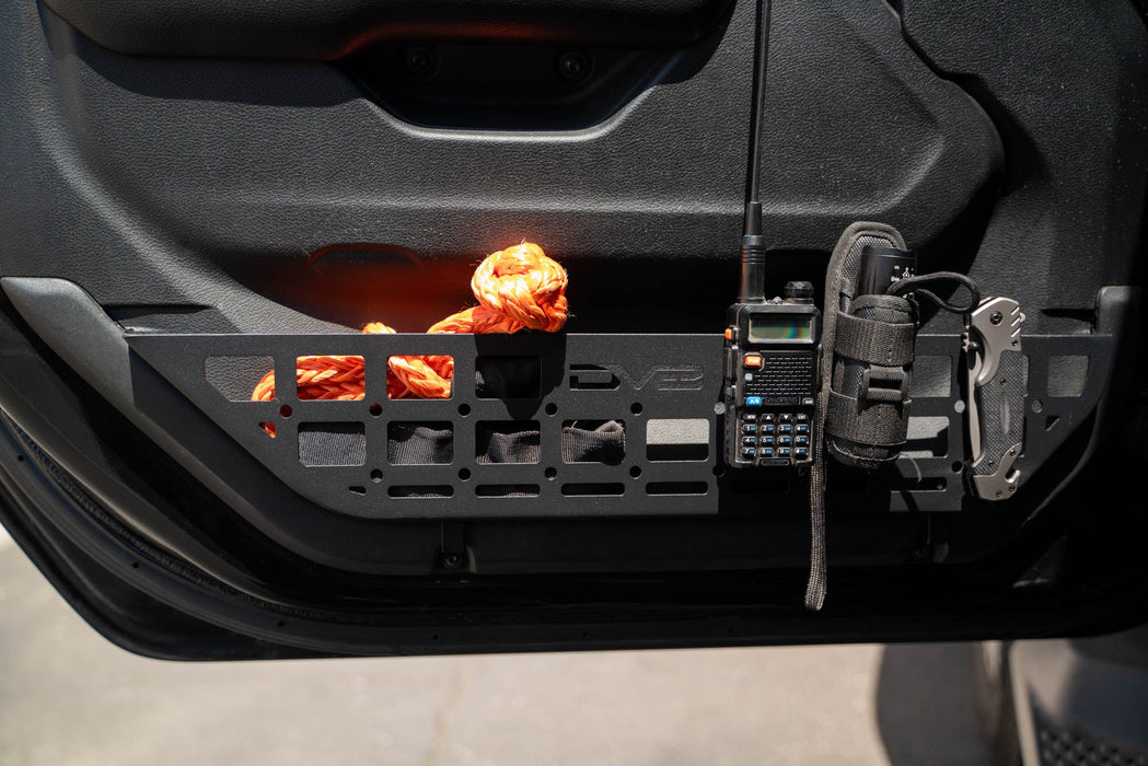 DV8 Offroad 2018-2026 Jeep Wrangler JL & Gladiator JT Slim Front Door Molle Pockets – installed on vehicle, image 6 of 15