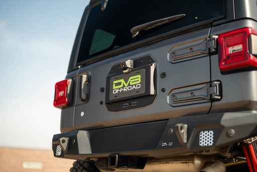 DV8 Offroad 2018-2026 Jeep Wrangler JL Spare Tire Delete w/ Camera Holder – on the trail, image 2 of 10
