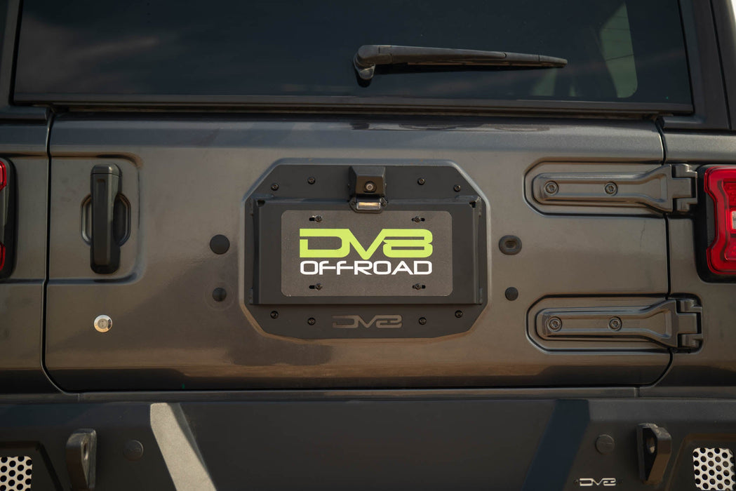 DV8 Offroad 2018-2026 Jeep Wrangler JL Spare Tire Delete w/ Camera Holder – on the trail, image 7 of 10