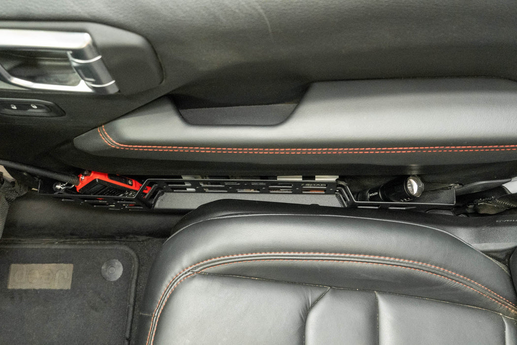 DV8 2018-2026 Jeep Wrangler JL & Gladiator JT Electric Seat Front Door Molle Pockets – installed on vehicle, image 9 of 18