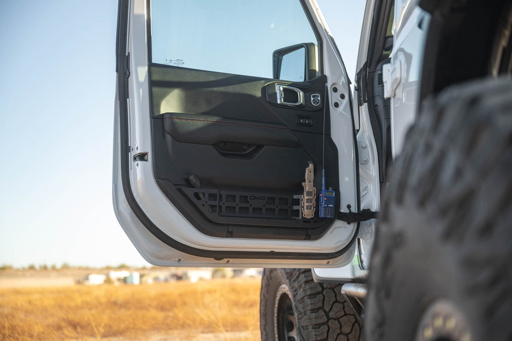 DV8 2018-2026 Jeep Wrangler JL & Gladiator JT Electric Seat Front Door Molle Pockets – installed on vehicle, image 10 of 18