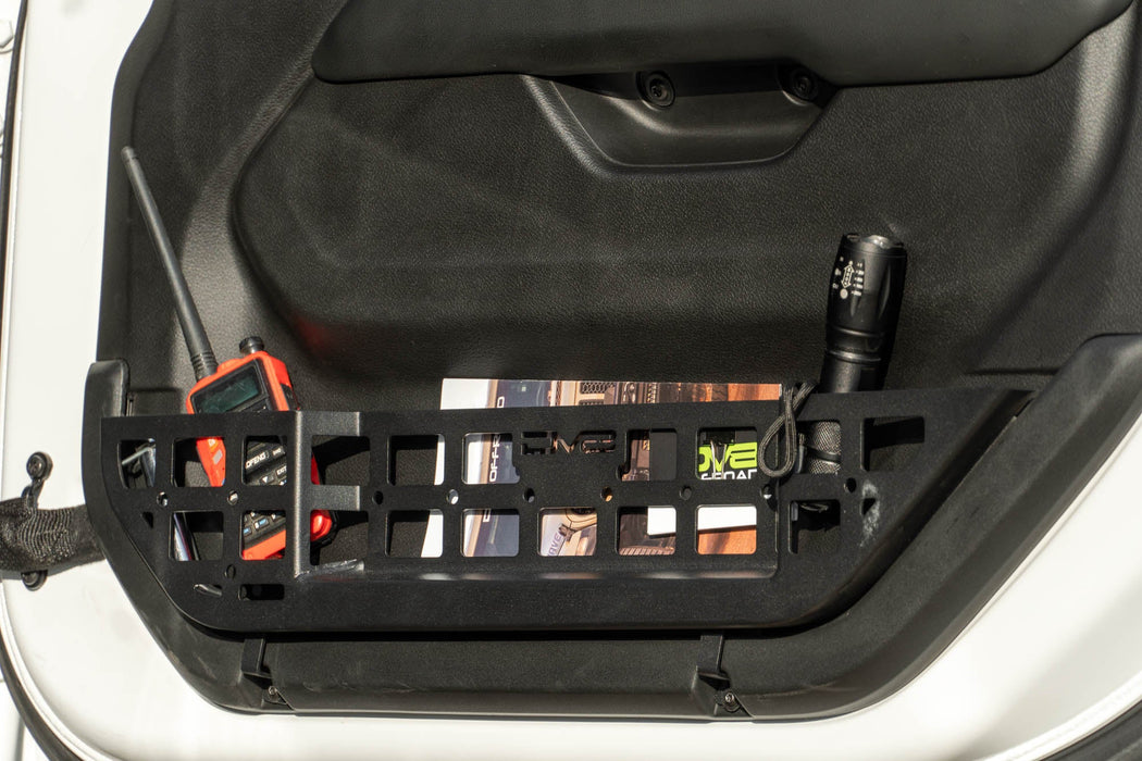 DV8 2018-2026 Jeep Wrangler JL & Gladiator JT Electric Seat Front Door Molle Pockets – installed on vehicle, image 5 of 18
