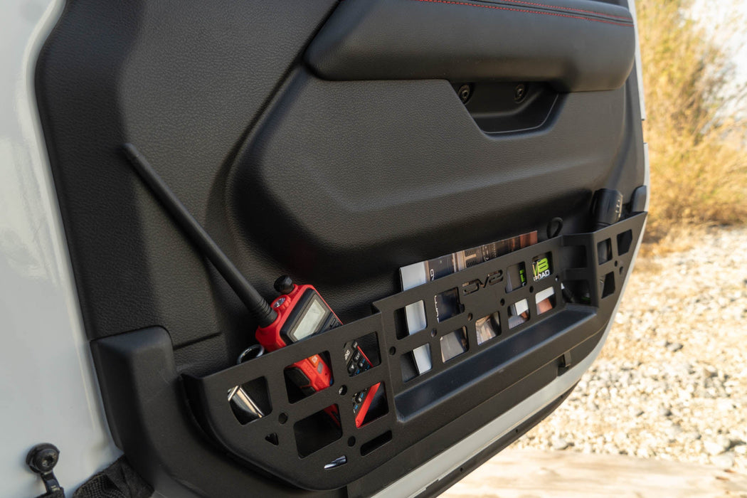 DV8 2018-2026 Jeep Wrangler JL & Gladiator JT Electric Seat Front Door Molle Pockets – installed on vehicle, image 8 of 18
