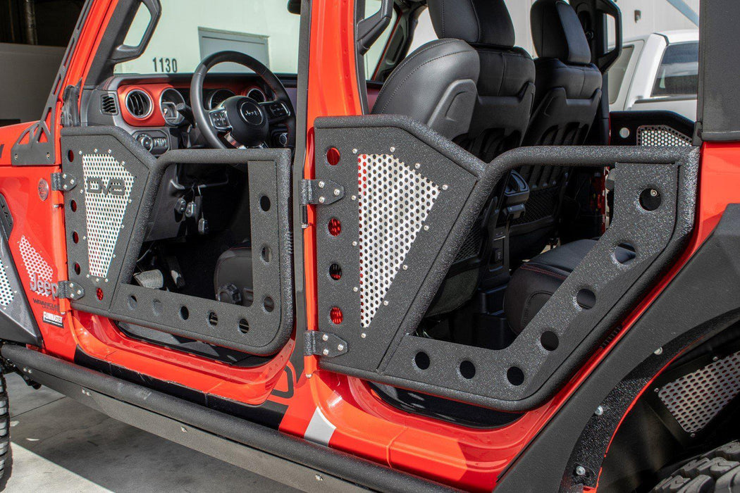 DV8 Offroad 2018-2025 Jeep JL & JT Front Rock Doors – on the trail, image 4 of 7