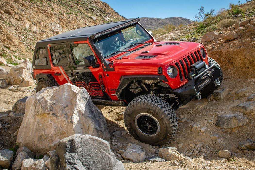 DV8 Offroad 2018-2026 Jeep Wrangler JL & Gladiator JT Rubicon Replica Hood – on the trail, image 3 of 3