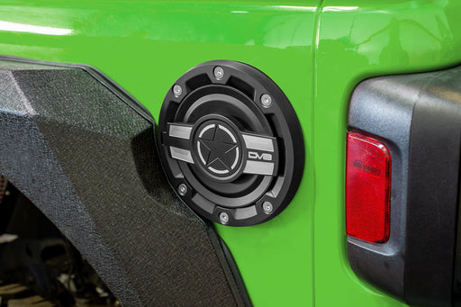 DV8 Offroad 2018-2024 Jeep JL Fuel Door – on the trail, image 2 of 3
