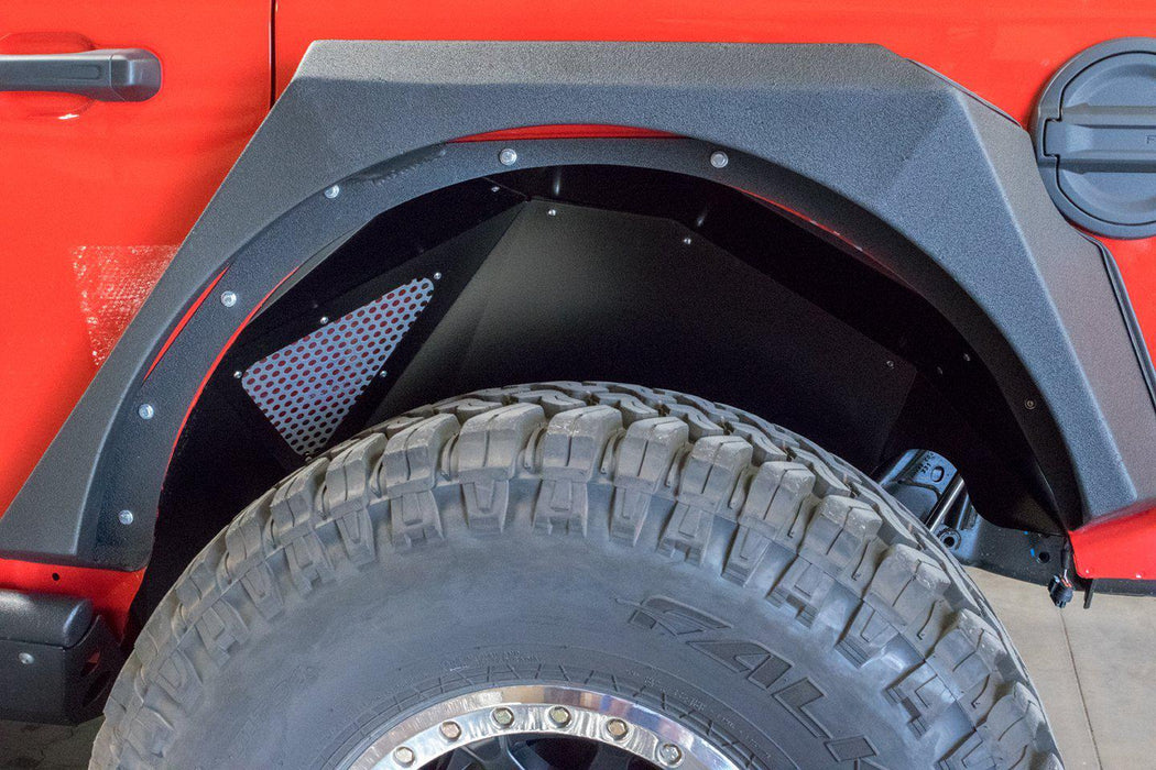 DV8 Offroad 2018-2023 Jeep JL Rear Inner Fenders Black – on the trail, image 1 of 5