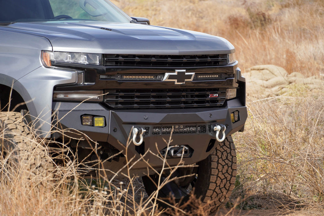 DV8 Offroad 2019-2021 Chevy Silverado 1500 Spec Series Front Bumper – installed on vehicle, image 9 of 20