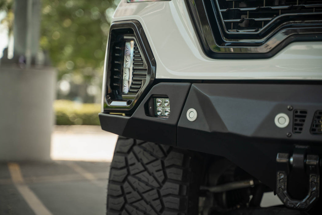 DV8 Offroad 2019-2021 GMC Sierra 1500 Spec Series Front Bumper – installed on vehicle, image 9 of 16