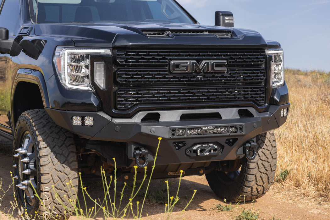 DV8 Offroad 2020-2023 GMC Sierra 2500/3500 Spec Series Front Bumper – on the trail, image 3 of 15