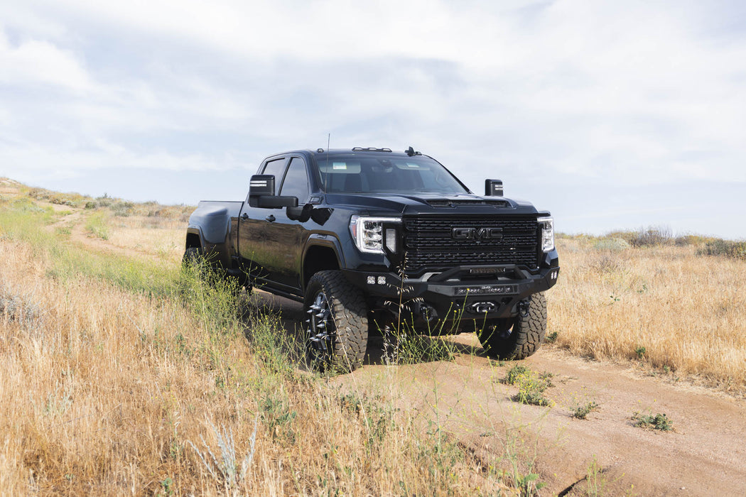 DV8 Offroad 2020-2023 GMC Sierra 2500/3500 Spec Series Front Bumper – on the trail, image 6 of 15