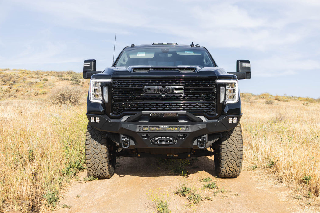 DV8 Offroad 2020-2023 GMC Sierra 2500/3500 Spec Series Front Bumper – on the trail, image 8 of 15