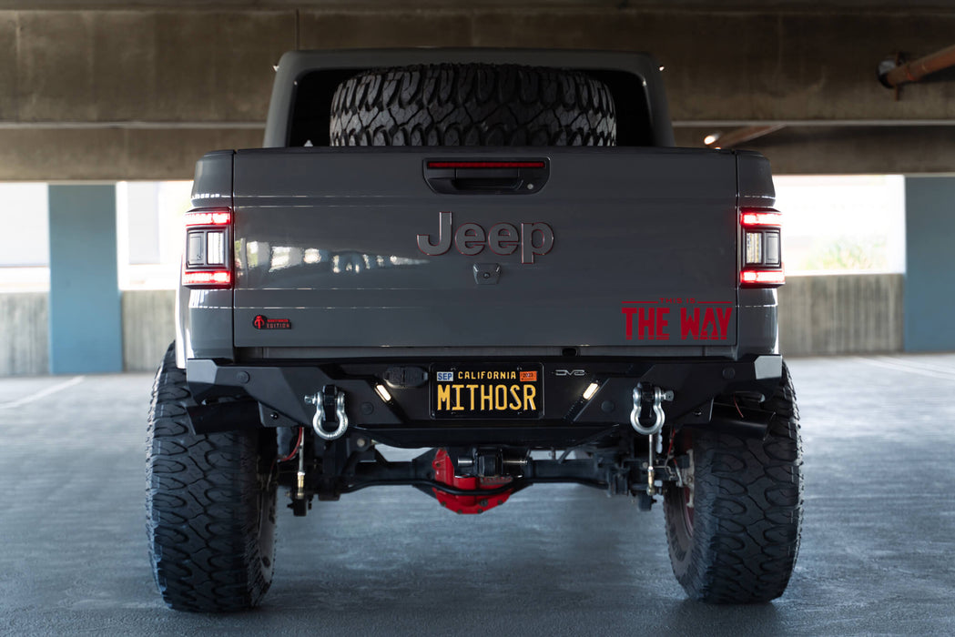 DV8 Offroad 2020-2026 Jeep Gladiator JT FS-15 Series Rear Bumper – installed on vehicle, image 7 of 17
